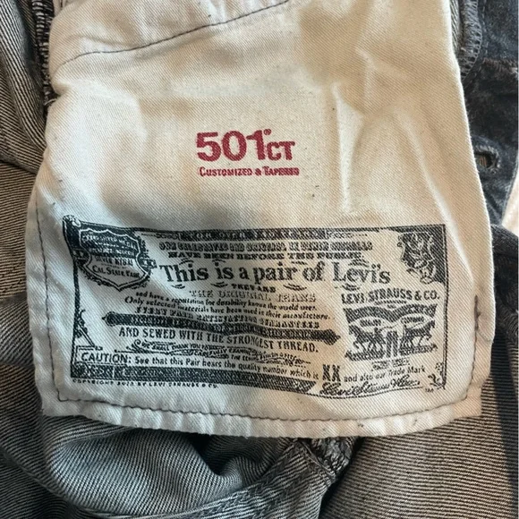 Levi’s 501 CT Taper Fit Grey Distressed Jeans - 33/34 - Picture 5 of 9